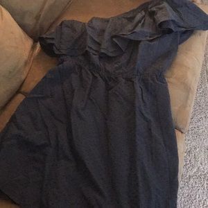 One shoulder navy blue dress, size 14